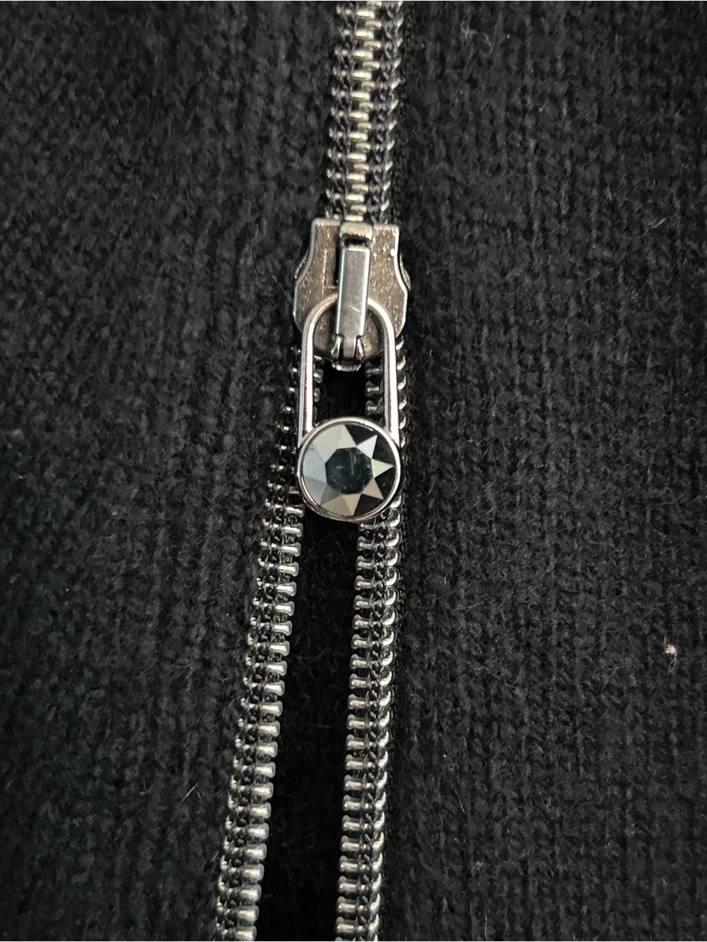 VDP Embellished Black Sweater Cape Zip up details - Picture 15 of 15